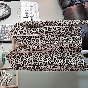 Women's leopard Print cat ear size small zip up